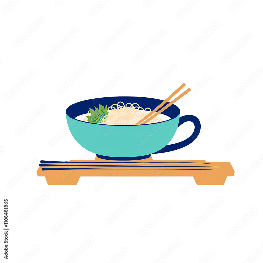 Flat Illustration of Japanese Food: Sushi, Sashimi, Ramen, Tempura, and Mochi Flat Illustration of Japanese Food: Sushi, Sashimi, Ramen, Tempura, and Mochi