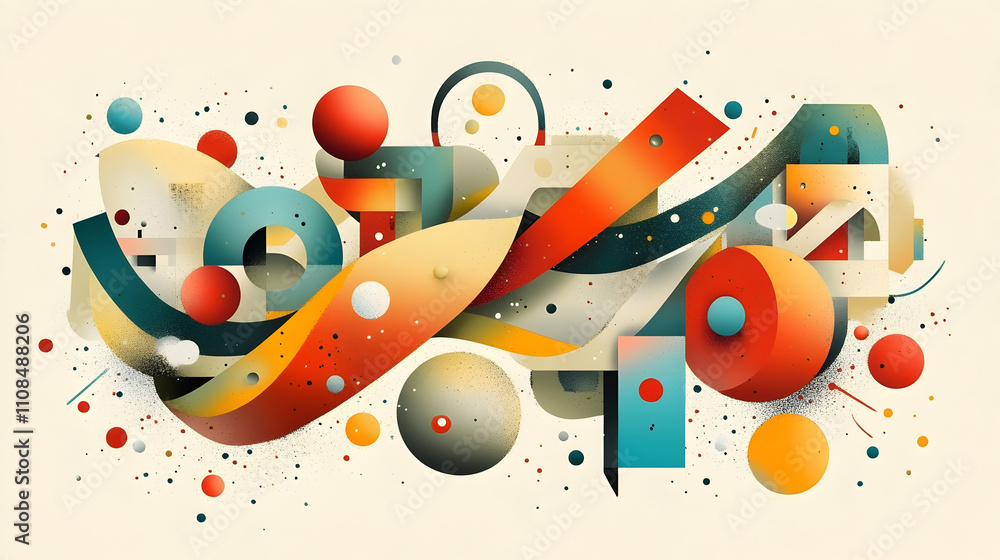 Obraz premium Abstract geometric shapes and colors composition.