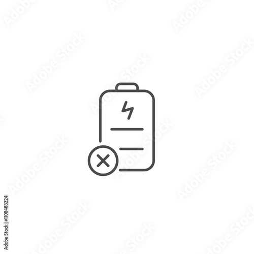 Battery not charging icon template vector illustration