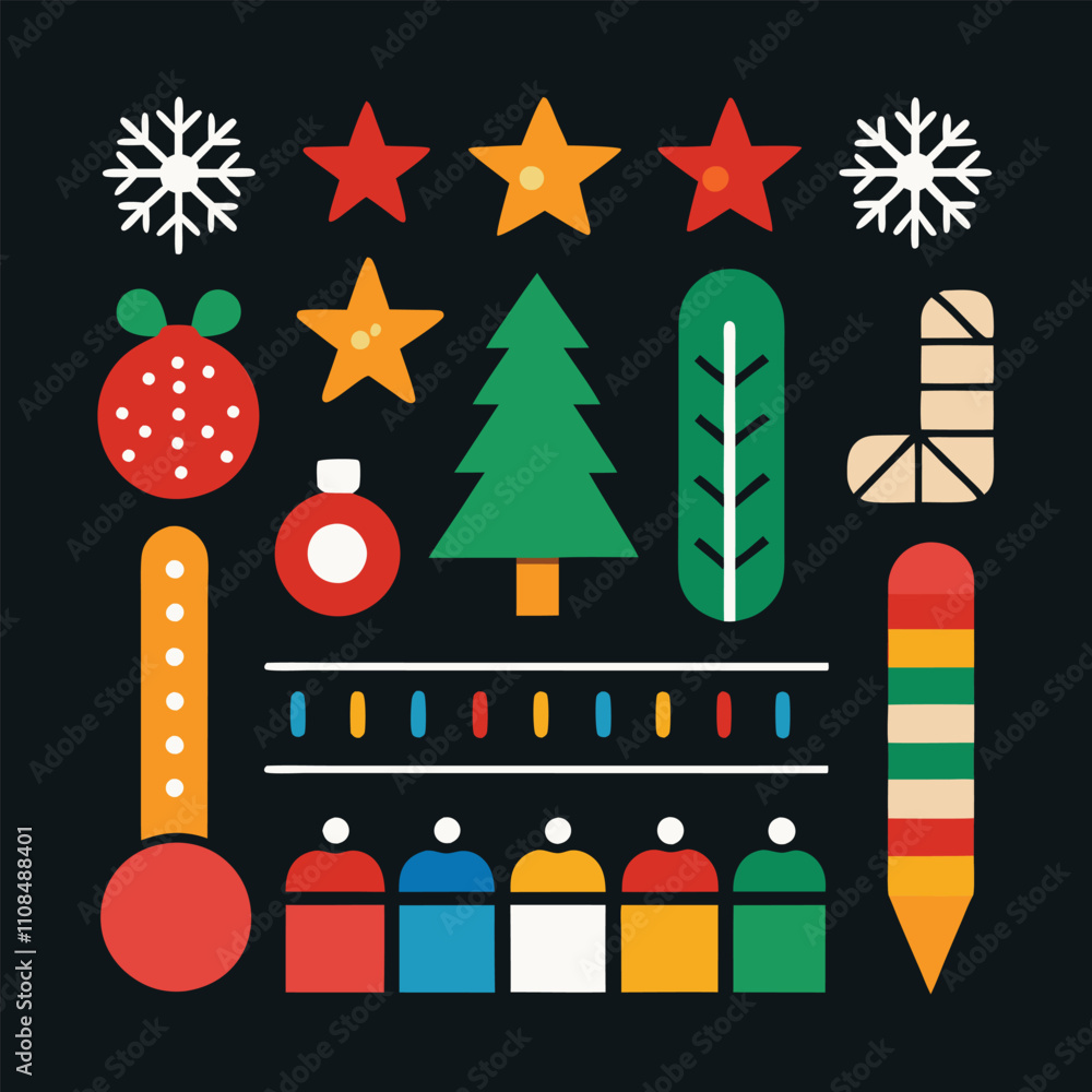 Obraz premium Christmas Graphics Element Vector Design for Festive Decorations and Holiday Projects