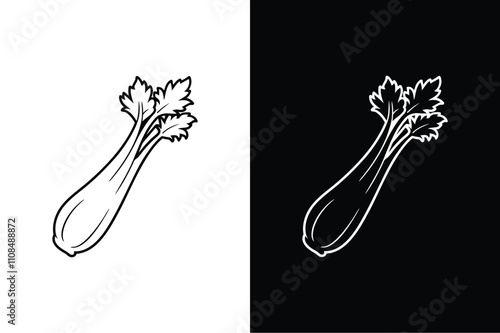 Celery Flat Style Icon. Clean and Modern Vegetable Illustration