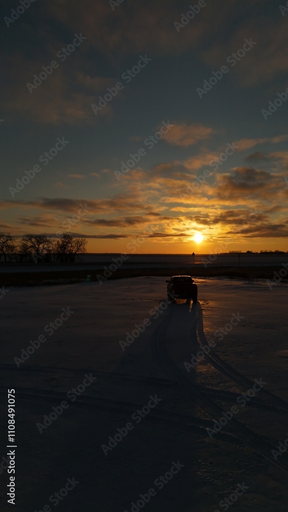 Fototapeta premium Cold Winter Sunset