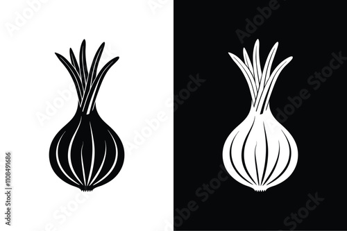 Minimalist Scallion Icon. The Ultimate Culinary Ingredient Illustration