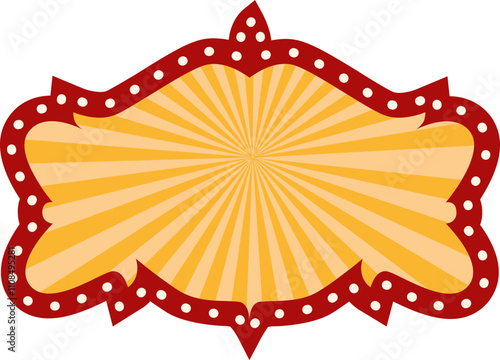 Vector : Vintage Retro Banner label Cinema Light Board Movie Billboard Decorative Element