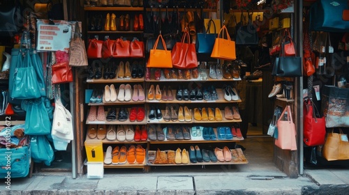 Wallpaper Mural A Shoe and Handbag Store Display in Hong Kong Torontodigital.ca