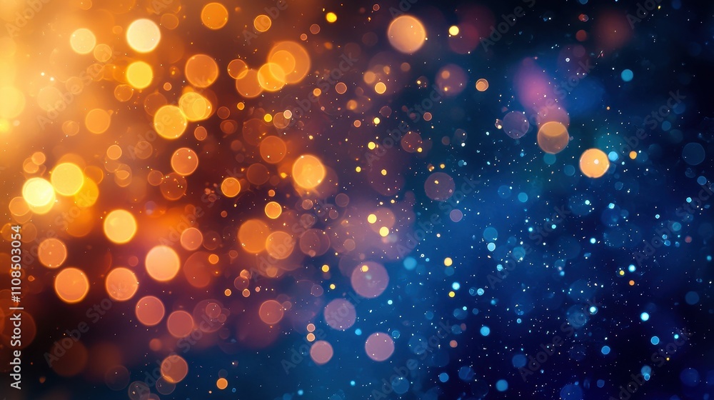 Abstract Background With Orange And Blue Bokeh Lights Abstract Background With Orange And Blue Bokeh Lights