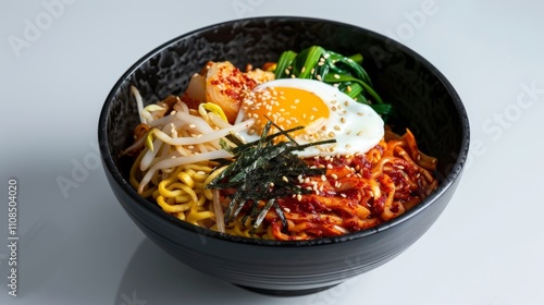 Contemporary minimalism captured in a bowl of bibim guksu photo