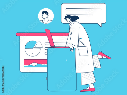 Medical characters fighting the epidemic flat vector concept operation hand drawn illustration
