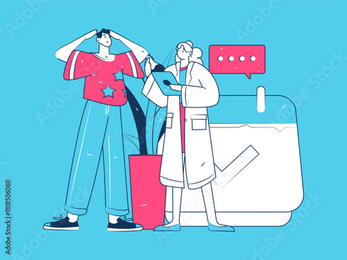 Medical characters fighting the epidemic flat vector concept operation hand drawn illustration
