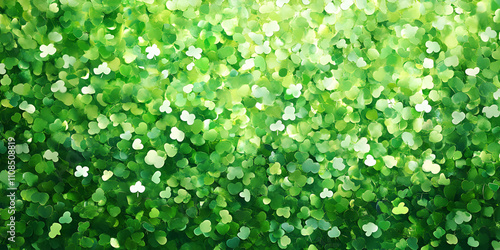  Dense Green Clover Leaf Background photo