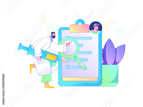 Medical characters fighting the epidemic flat vector concept operation hand drawn illustration
