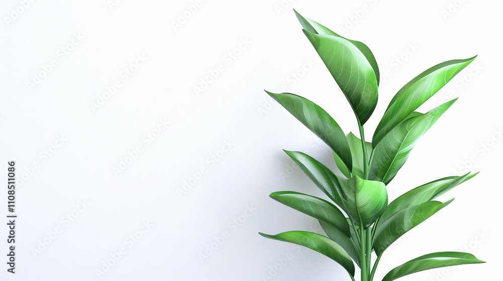 Obraz premium A detailed 3D digital rendering of a plant set against a clean white background, emphasizing its botanical intricacies.