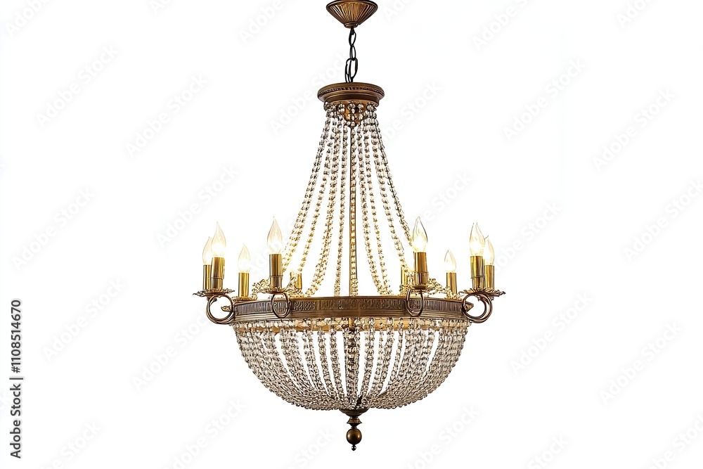 Obraz premium ClassicPendant Light Isolated on white background. Classic chandelier isolated on background