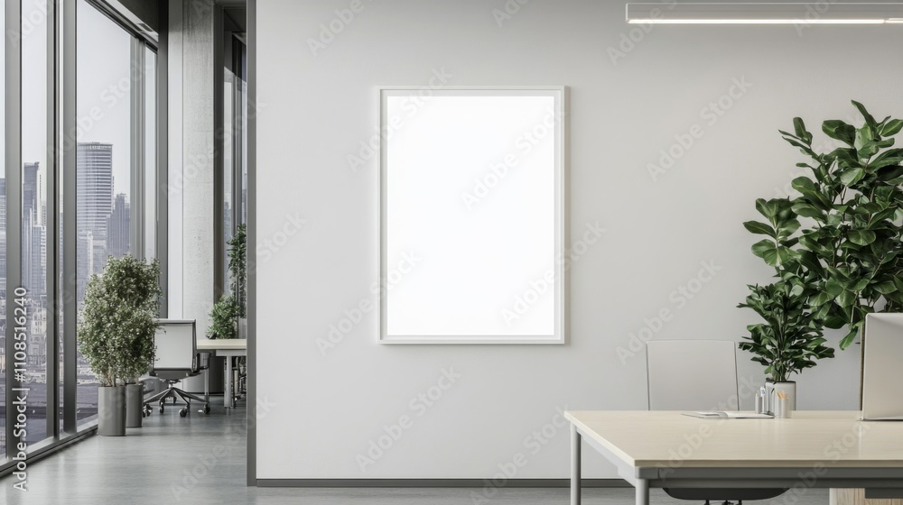 A Blank Canvas in a Modern Office Space A Blank Canvas in a Modern Office Space
