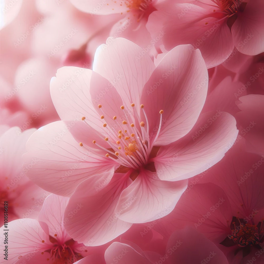 Obraz premium A Close Up of a Cherry Blossom Petal A detailed examination of a