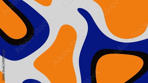 Abstract art with blue, orange, black, and gray shapes. A dynamic design suitable for backgrounds, website headers, or digital prints.