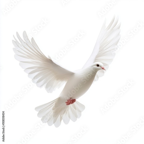 a flying white dove of peace isolated on white background --v 6.1 Job ID: f7534c82-02aa-4cb8-8eb3-afa5277e82df