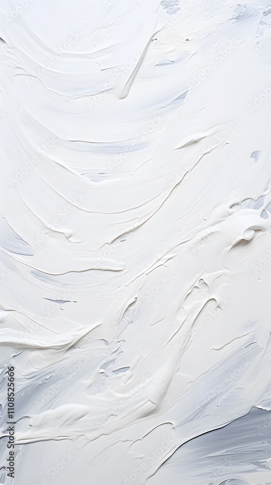 Obraz premium Abstract white texture with smooth, flowing lines resembling paint or plaster.