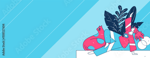 Practicing yoga, physical and mental health, flat vector character concept, operation hand drawn illustration
