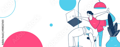 Practicing yoga, physical and mental health, flat vector character concept, operation hand drawn illustration
