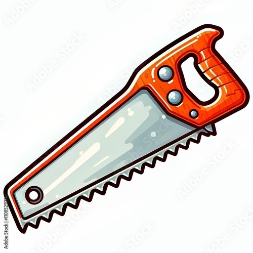 cute cartoon chainsaw isolated on white background