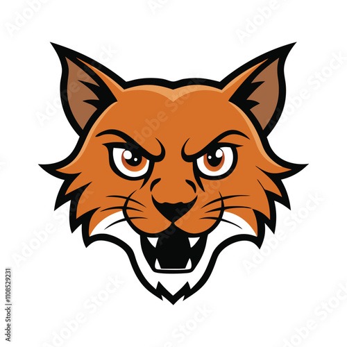 A fierce wildcat mascot logo featuring sharp fangs, piercing eyes, and a snarling expression. Bold lines and intense details convey aggression and strength.