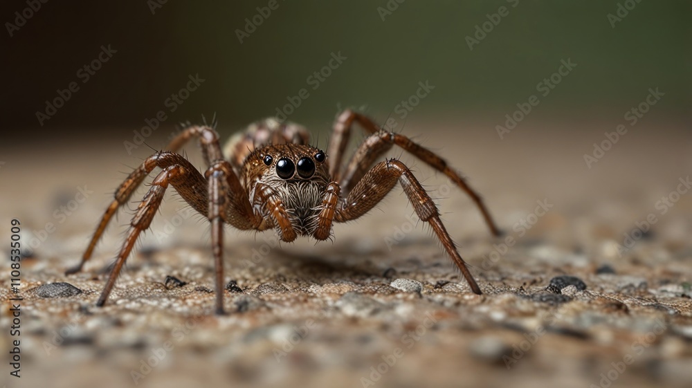 Here's a possible and keyword list for your stock photo.. Close-up of a brown jumping spider on a textured surface. Here's a possible and keyword list for your stock photo.. Close-up of a brown jumping spider on a textured surface.