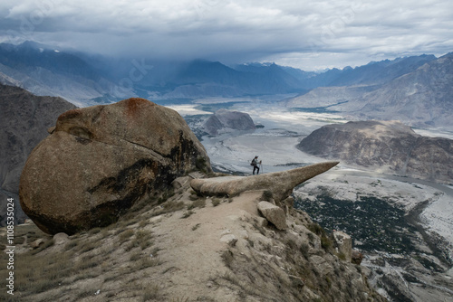 Climbing up amazing Marsur Rock, Hussainabad, Skardu, Baltistan, Pakistan photo