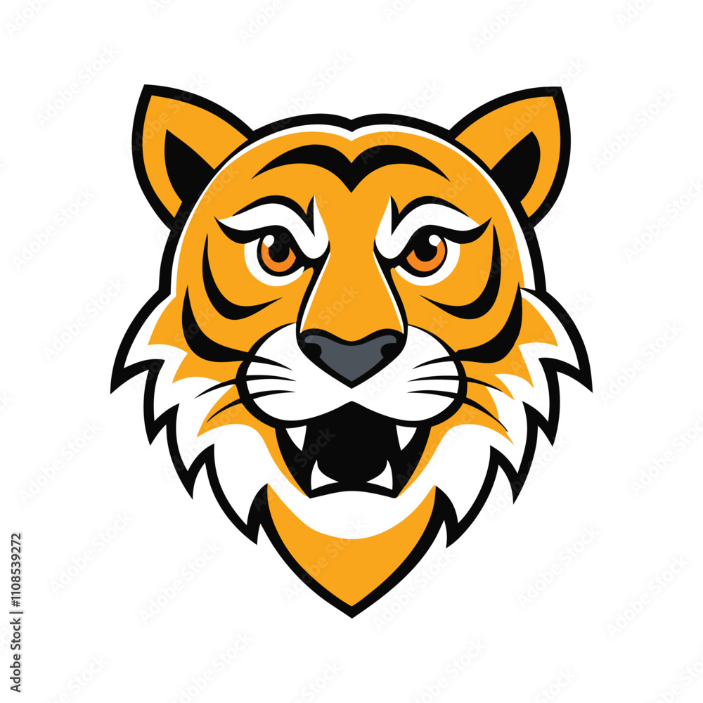 A fierce, majestic gold-tiger mascot-logo with sharp, gleaming eyes and a powerful stance. It embodies strength, courage, and unmatched elegance, perfect for representing victory and prestige. A fierce, majestic gold-tiger mascot-logo with sharp, gleaming eyes and a powerful stance. It embodies strength, courage, and unmatched elegance, perfect for representing victory and prestige.
