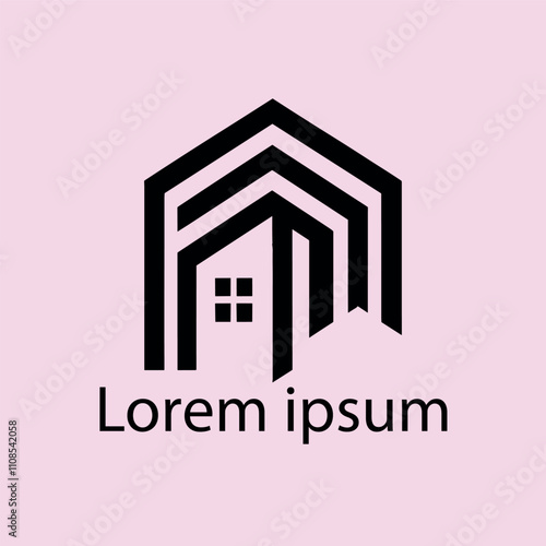 Home leaf logo design template