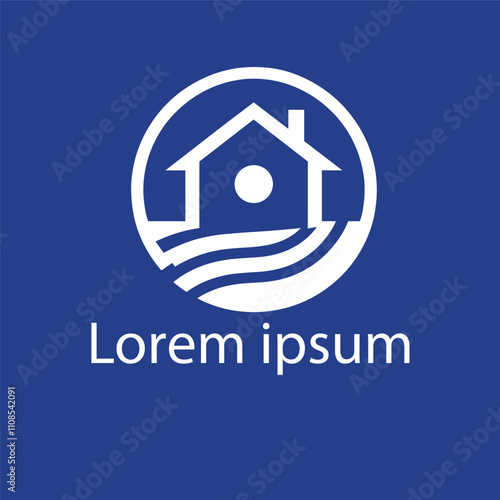 Home leaf logo design template