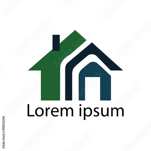 Home leaf logo design template