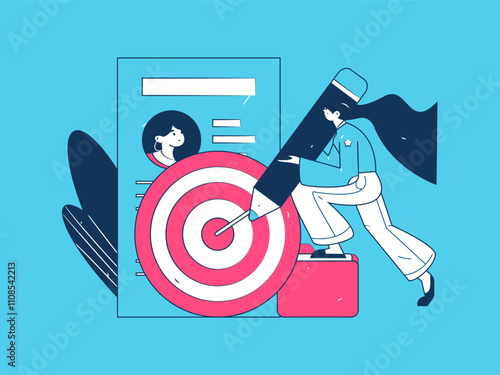 Personnel doing job interview flat vector concept operation hand drawn illustration

