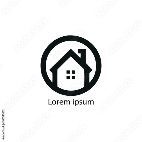 Home leaf logo design template