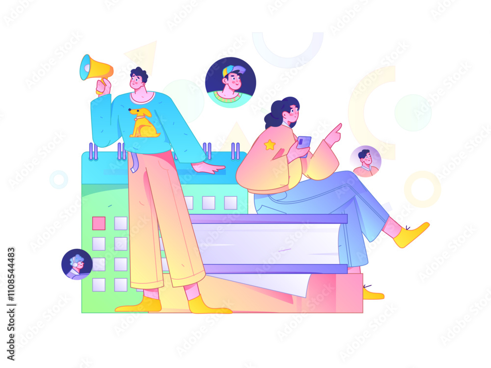Obraz premium Personnel doing job interview flat vector concept operation hand drawn illustration 