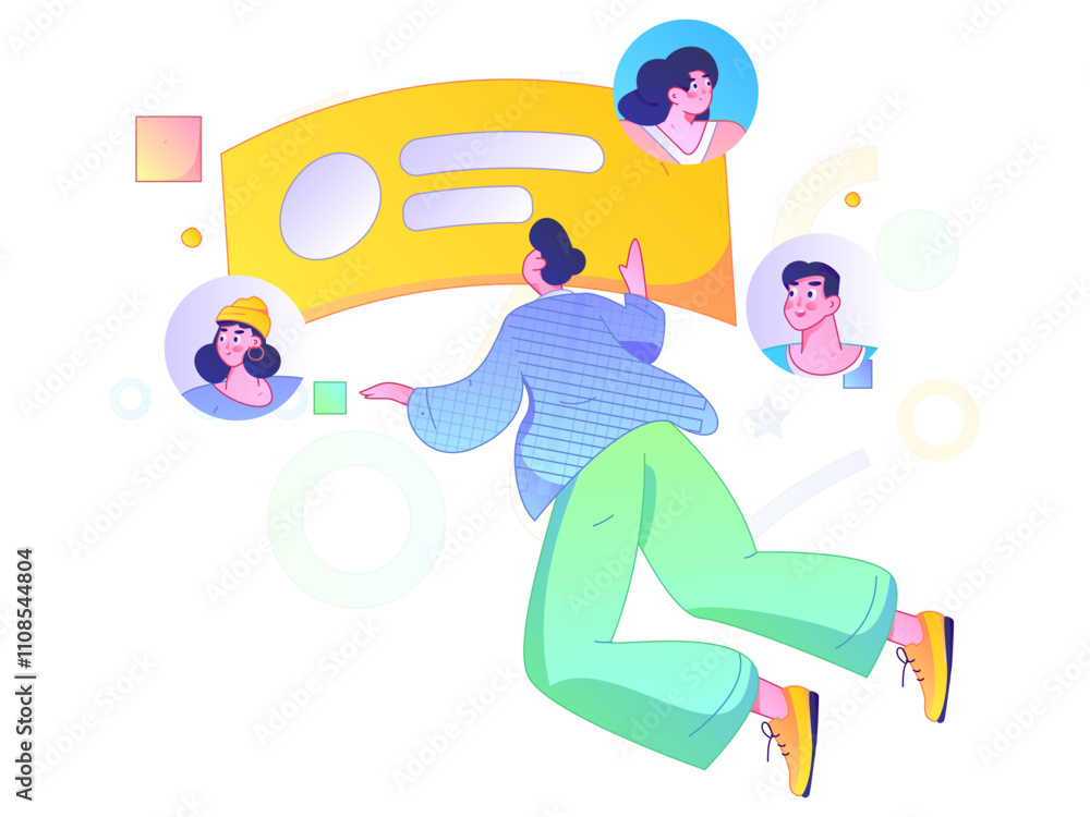 Naklejka premium Personnel doing job interview flat vector concept operation hand drawn illustration 