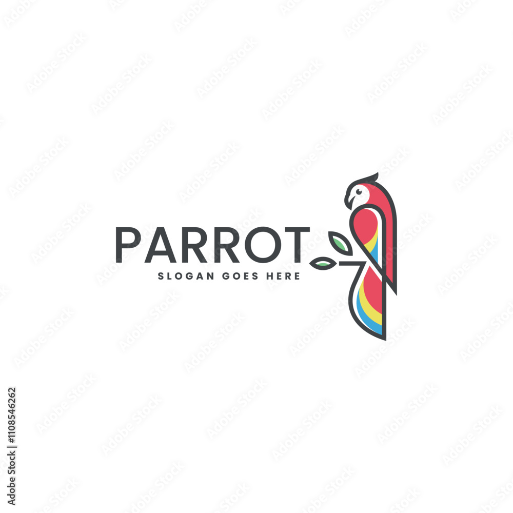 Fototapeta premium Parrot Simple Mascot Logo