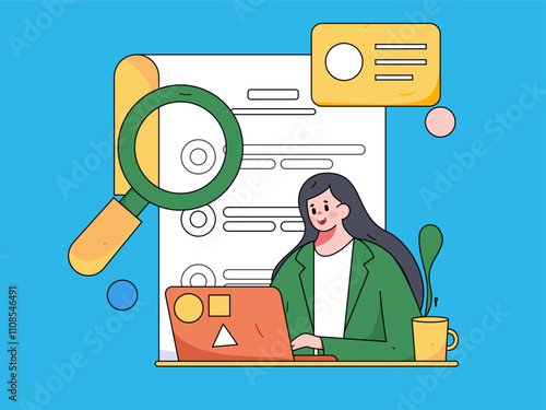 Personnel doing job interview flat vector concept operation hand drawn illustration
