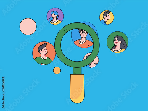 Personnel doing job interview flat vector concept operation hand drawn illustration
