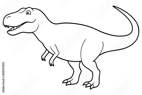 tyrannosaurus rex dinosaur line art vector illustration silhouette