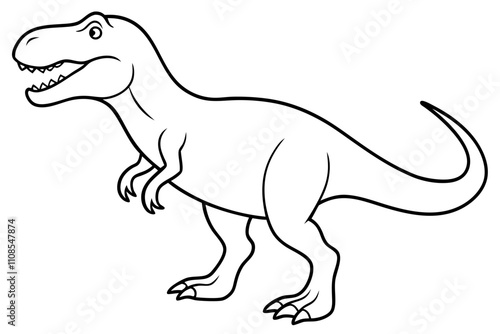 tyrannosaurus rex dinosaur line art vector illustration silhouette