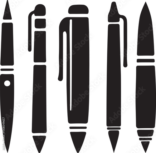 Pen icon collection. Set of pens. Pen logo. Pen icon. Vector illustration