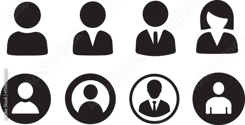 User profile icon set vector. Male, Female, Business, Casual Profile, people silhouette, person, avatar, sign up button vector. 