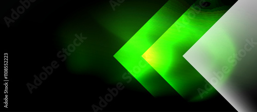 Dark neon colors with glass square shapes