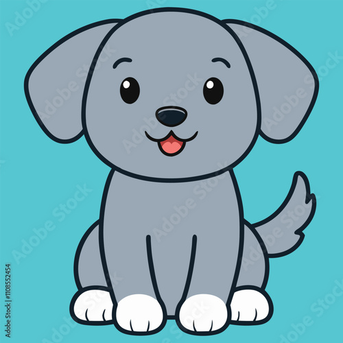Kromfohrländer Baby Dog clipart, Dog Puppy Sitting Expression design, Domestic baby Pet cartoon lover design sublimation
