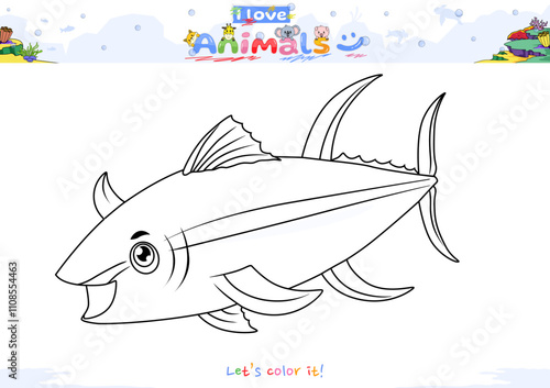 Lets color it Yellowfin Tuna cartoon