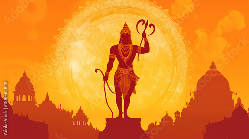 Vector illustration of lord rama for happy ram navami celebration. Immortal. Illustration photo