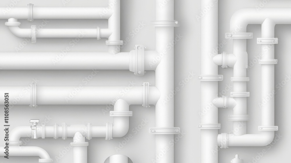Subtle White Pipes Vector Graphic Design