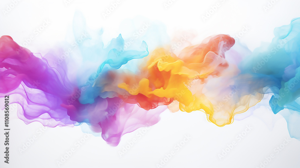 Fototapeta premium Abstract orange yellow gold pink purple smokey background concept Colorful abstract waves of fabric-like textures blending seamlessly in a vibrant display 