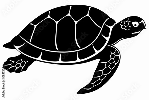 Vector turtle silhouette of an isolated on a white background, Vector illustration.